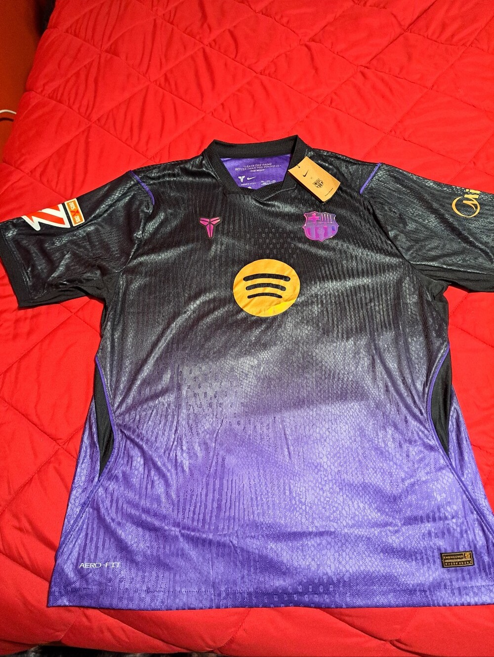 Nike FC Barcelona Kobe Bryant PLAYER Version Jersey Black/Purple Size XXL